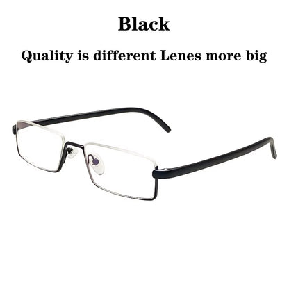 Metal Anti-Blue Light Reading Glasses Men Half Frame Prescription Eyeglasses Male TR90 Eyewear with Case Óculos +1.75